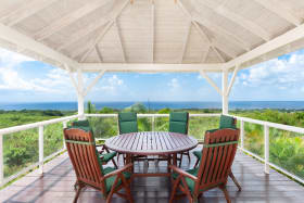 Great green and sea view from the poolside gazebo
