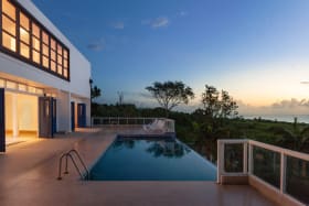 Sunset view from pool terrace