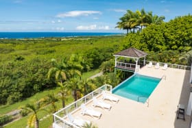 Aerial view showing the wonderful green and ocean vistas