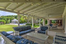 Spacious entertainment patio