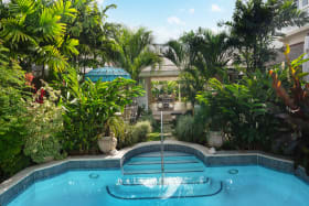 Lush Gardens by Pool