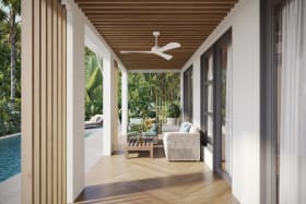 View of ground floor and pool CGI