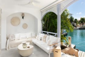 Ground floor patio overlooking the lagoon