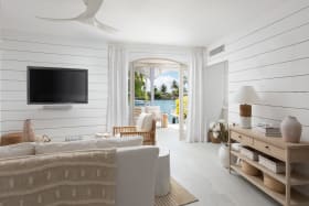 Living area with access to patio