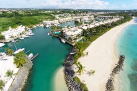 Aerial view of Port St Charles and beach