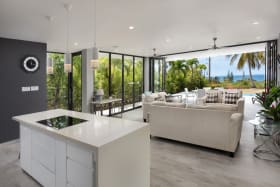 Open plan kitchen and sitting room