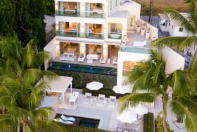 Aerial shot of Footprints Beachfront Villa