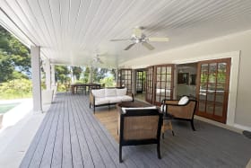 Outdoor lounging and dining terrace