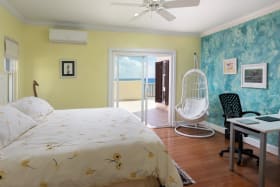Guest bedroom connects to the terrace