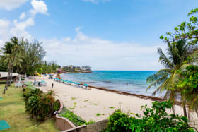 View of Accra beach from site