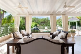 The spacious living and entertainment area