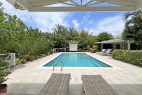 View from the pool house