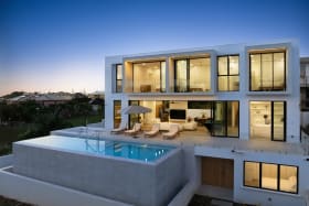 Spacious sun deck with comfortable seating