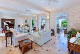 Grand, open plan living area leading to the external terrace