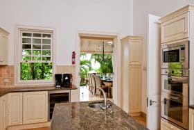 Fully fitted kitchen leading to the external dining area