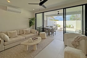 Living area flows onto patio