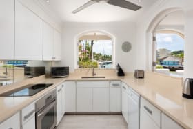 Modern, galley-style kitchen