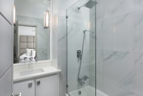 All bathrooms are marble-finished