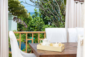 Dining verandah has sea views
