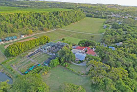 Aerial view facing south