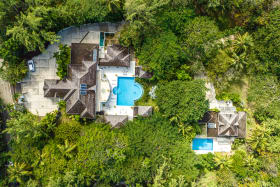 Aerial of Sandy Lane House and Coconut Cottage