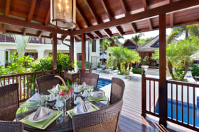 Dining gazebo poolside