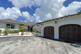 Two car garage and entrance