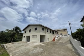 View of the property from the rear with ample parking