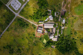 Aerial view of the Warehouse and Plantation Yard