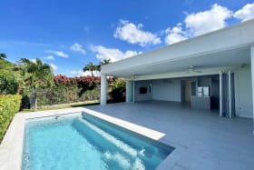 View of pool and spacious deck