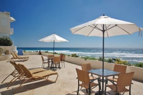 Ground floor patio overlooking the boardwalk and the Atlantic ocean