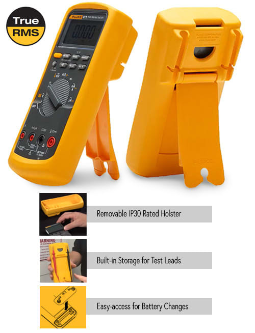 87V Multimeter Side and Back Views