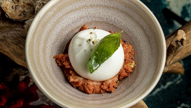 Pois chiche à la Romesco et burrata