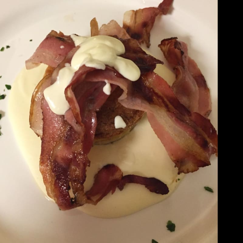 tortino di farro con fonduta di pecorino e bacon croccante - Il Ristorante Brando, Chieti