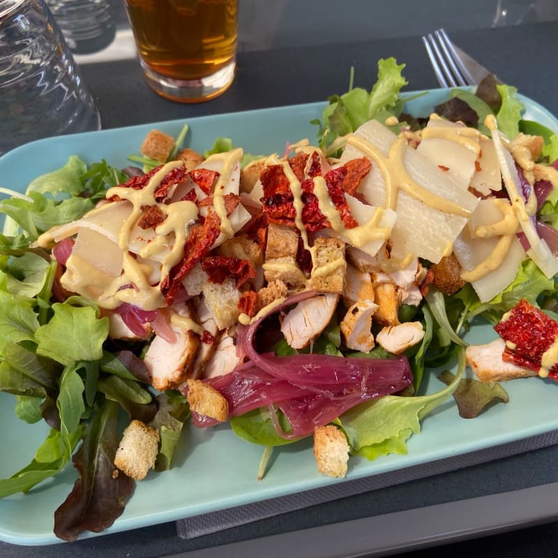 Classic Caesar salad, but with a twist! It’s got pickled onions, and sun-dried peppers. The onions were not to my taste, but the rest was amazing. - Tutto Bene, Grazie - Bistrò Milano, Milan