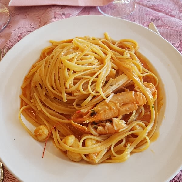 Spaghetti with prawns - Ristorante Messner, Venezia
