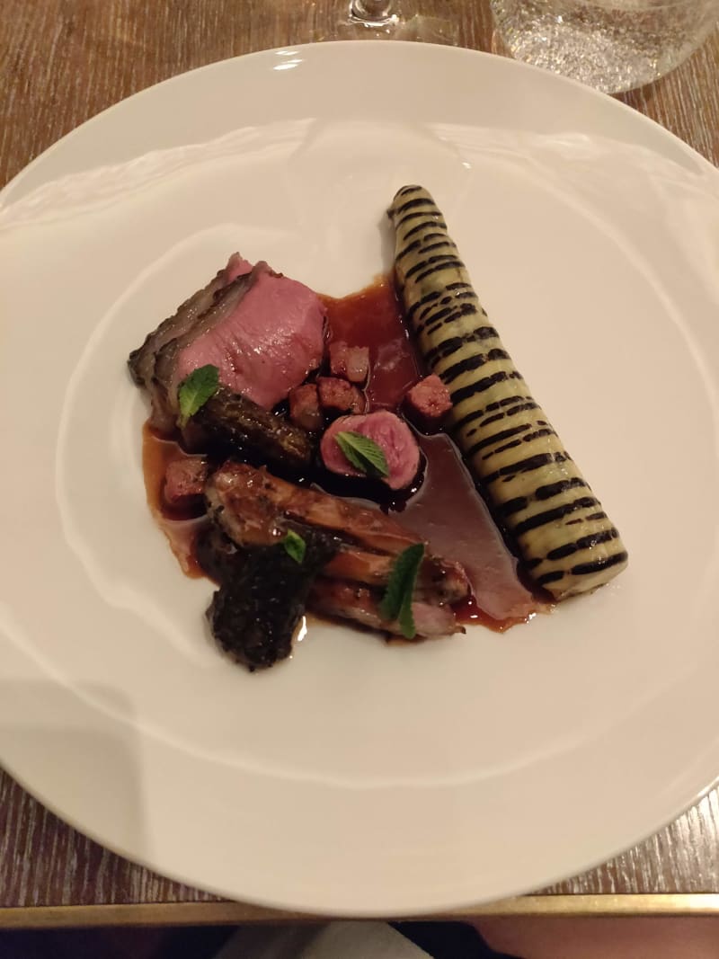 Lamb, morels, asparagus  - The Grill by Tom Booton at The Dorchester , London