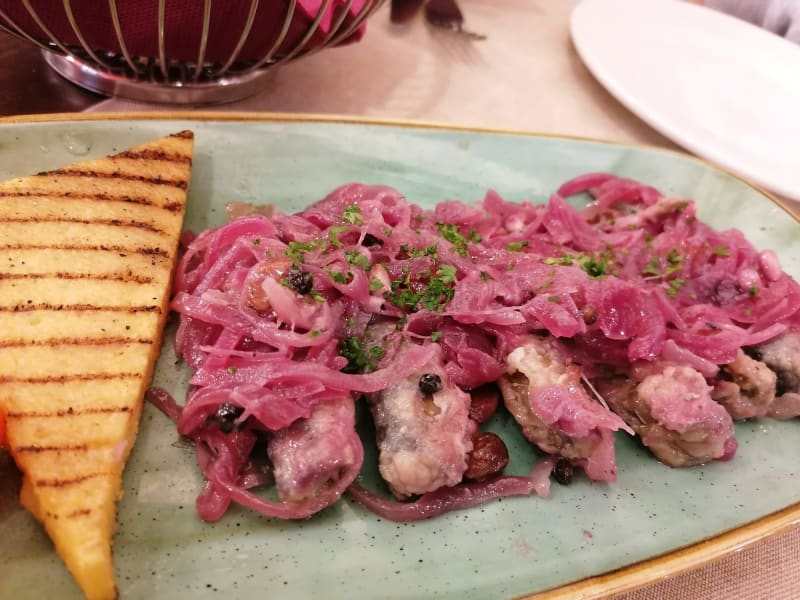 Marinated sardines with onion,pine nuts - Osteria Alla Bandiera, Venice