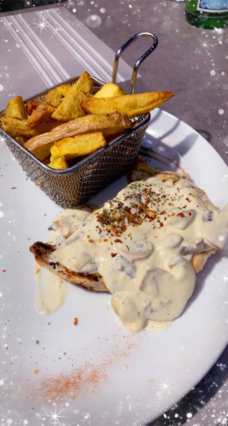 Escalope sauce forestière avec frites  - Restaurant No Time's, Maisons-Alfort