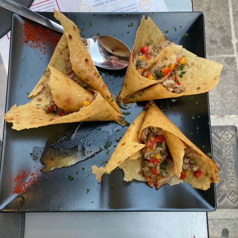 Cono di carasau con empanada di manzo - Cousiná, Cagliari