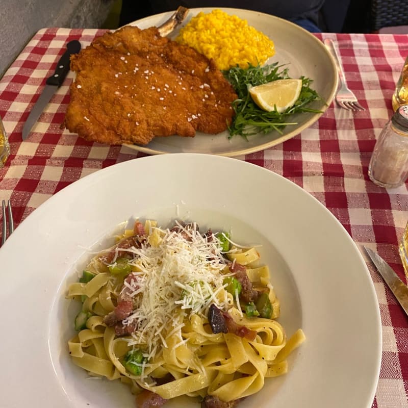 Pasta de espárragos y tocino  - Taverna del Borgo Antico, Milan