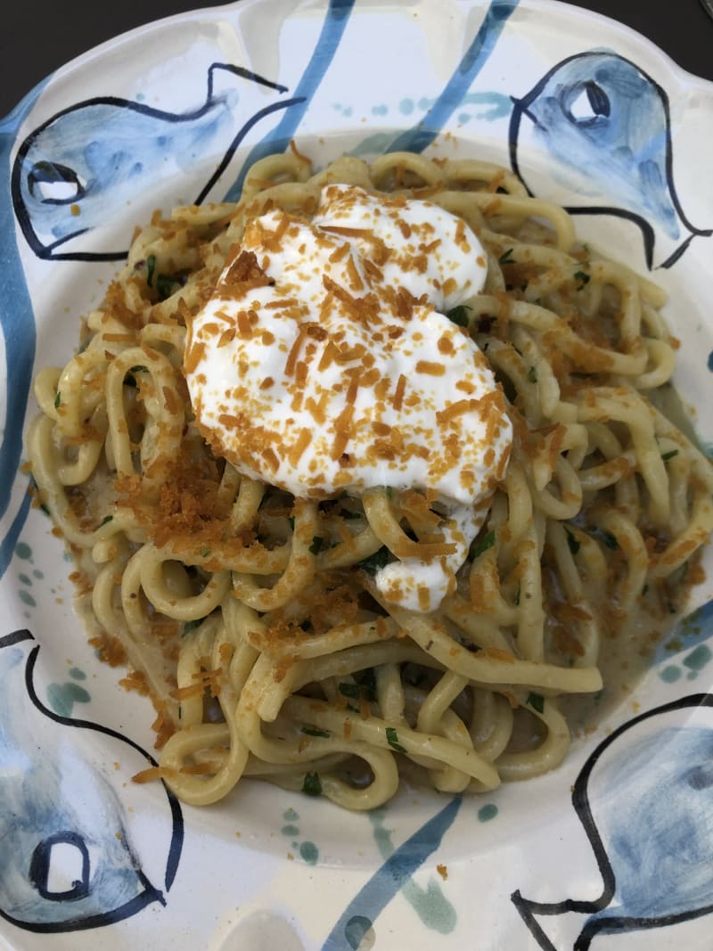 Pâtes anchois, poutargue et stracciatella - Lunapontina, Brussels