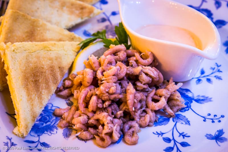 Dutch shrimps with toast and cocktail sauce - Lucius Visrestaurant, Amsterdam