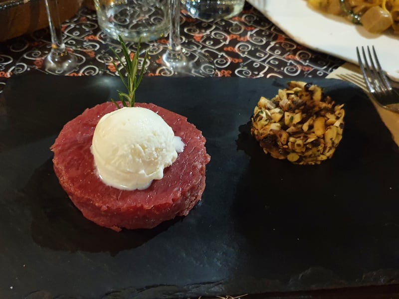 Tartare di Fassona, Champignons e gelato al Parmigiano  - Osteria del Sognatore -Milano, Milan