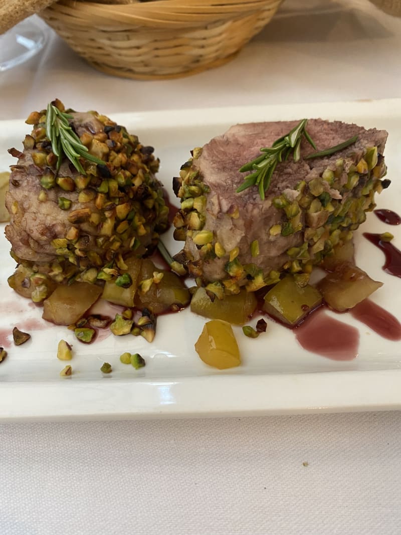 Pistachio encrusted pork loin - Taverna Agape, Rome