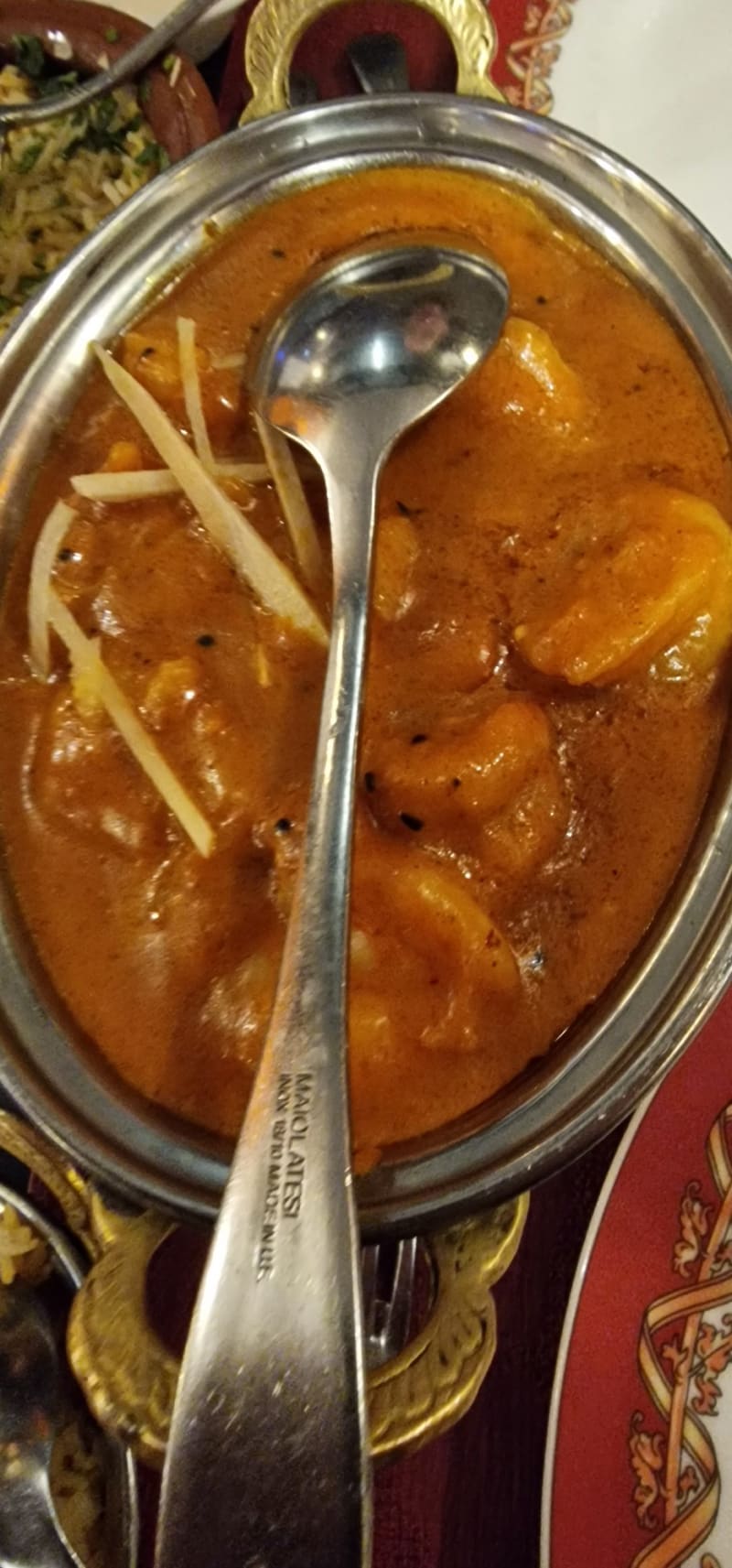 Crevettes traditionnel curry - Le Darshana, Geneva