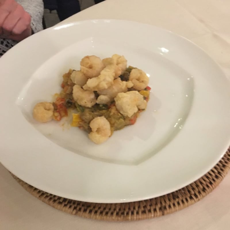 Gamberi con ratatoille - Osteria in Besozzo