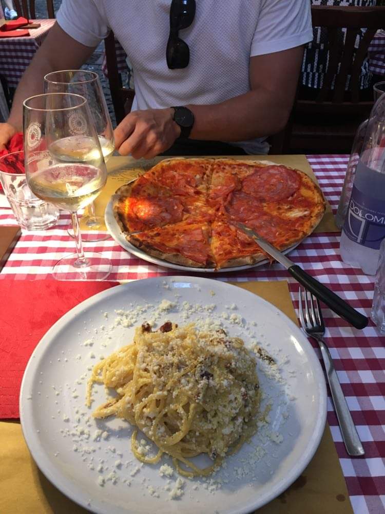 Spaghetti Carbonara And Pizza Salami Picante - Achille al Pantheon, Rome