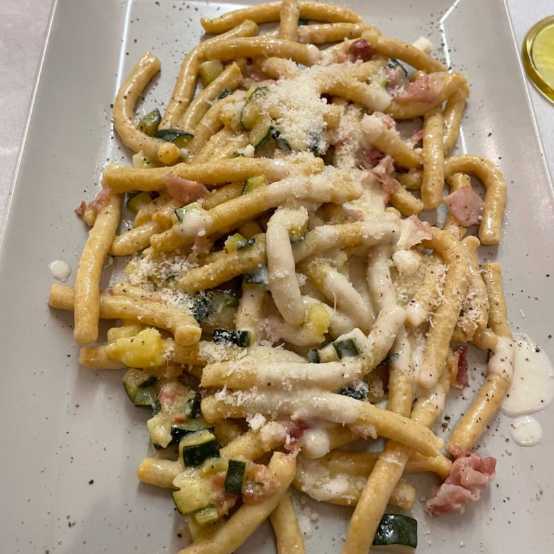 Passatelli asciutti con pancetta croccante e zucchine - Trattoria Siro, Bologna