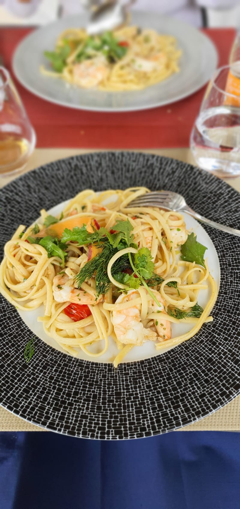 linguine aux gambas - Auberge du Château Bleu, Tremblay-en-France